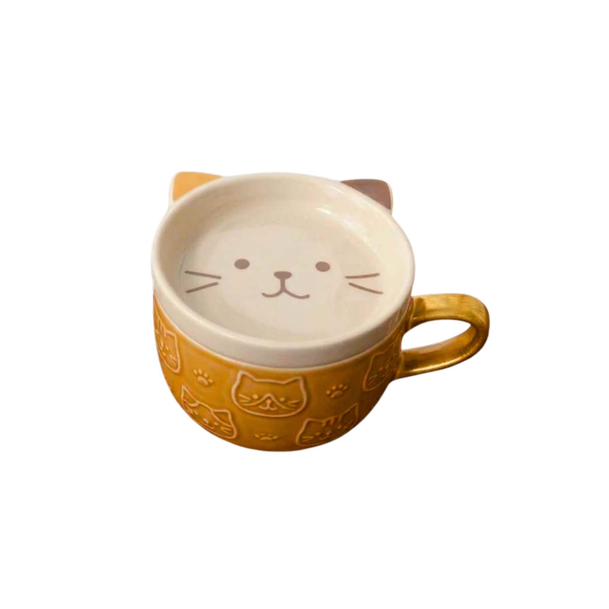 Calico Cat Ceramic Cat Mug with Lid