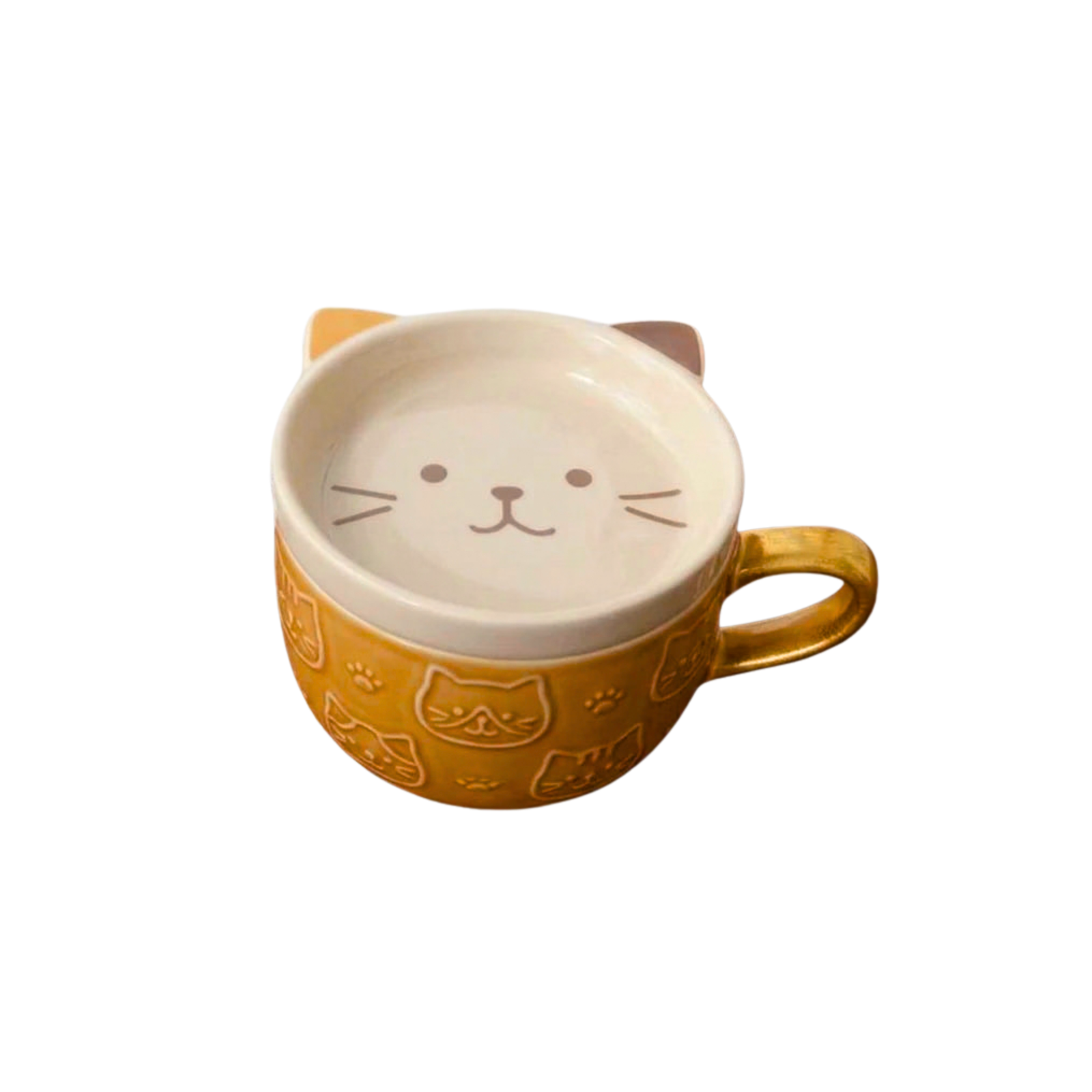 Calico Cat Ceramic Cat Mug with Lid
