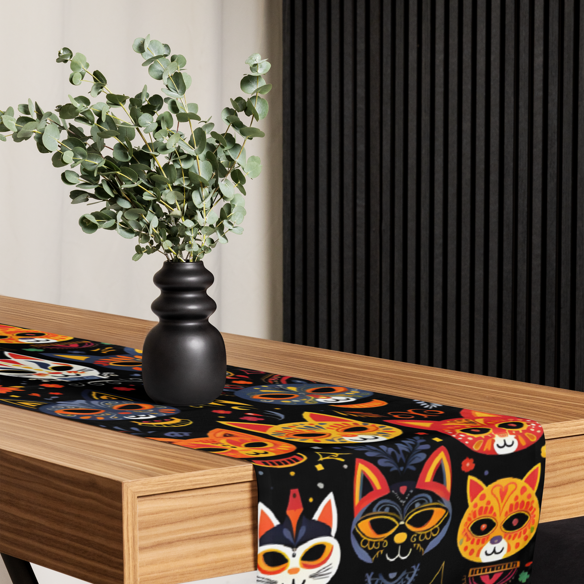 Table runner | Gatos del Dia de los Muertos