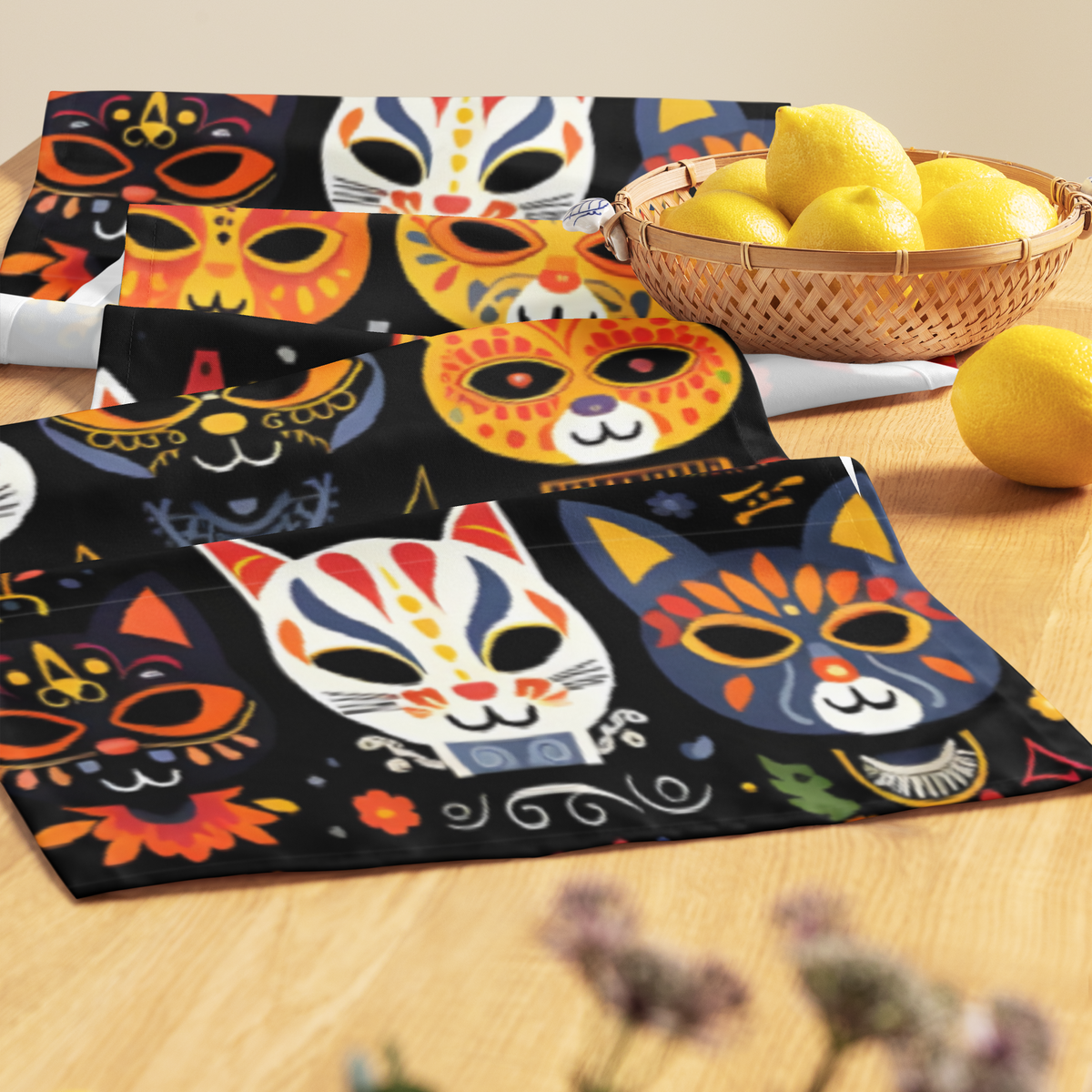 Table runner | Gatos del Dia de los Muertos