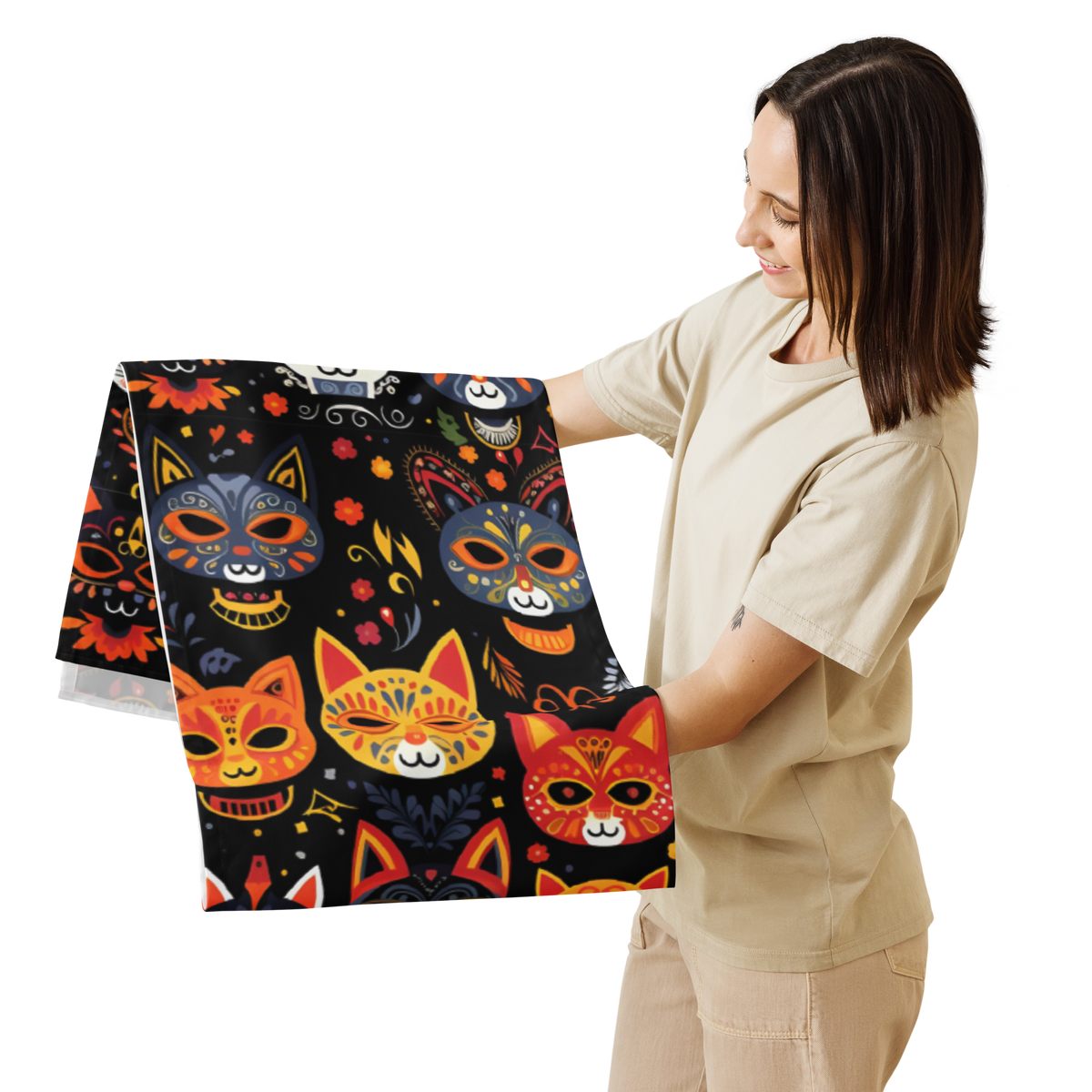 Table runner | Gatos del Dia de los Muertos