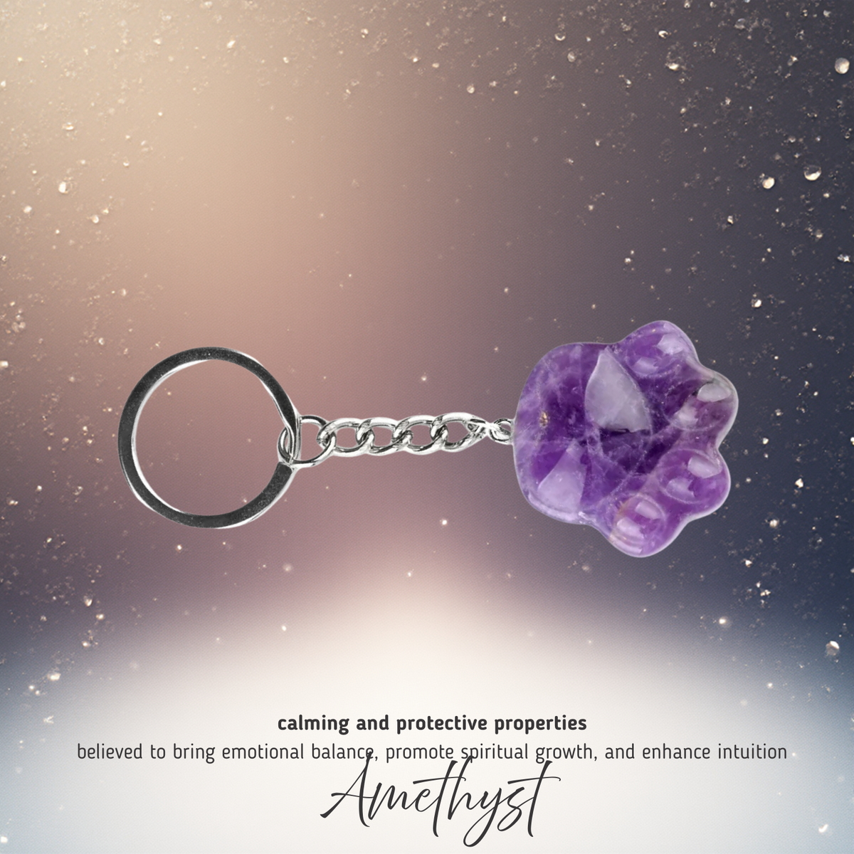 Cat Paw Natural Stone Keychain