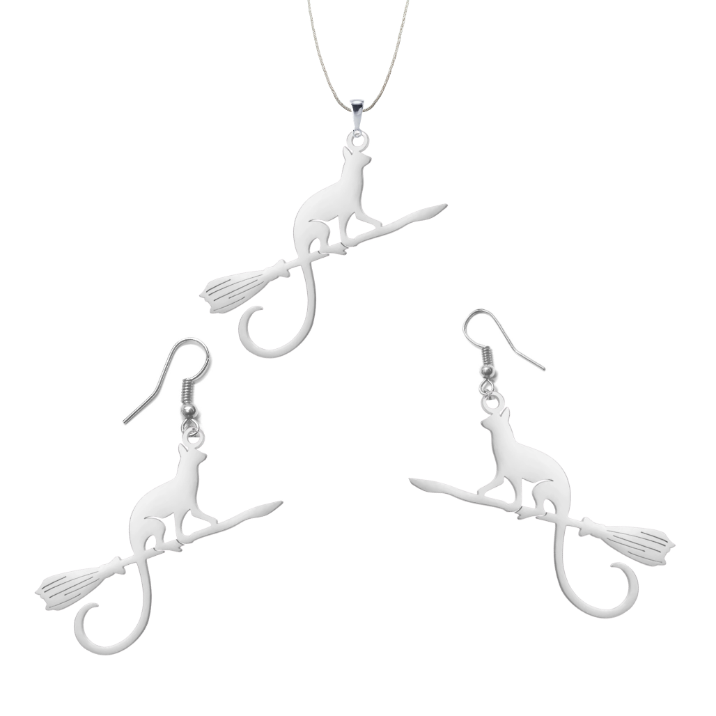 Cat Riding Broomstick 3-pc GIFT SET