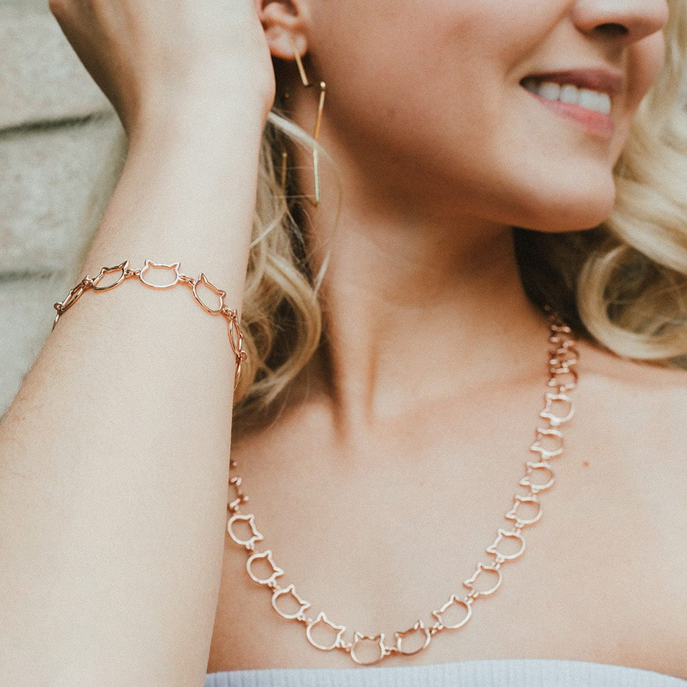 Cat Head Chain Link | Necklace