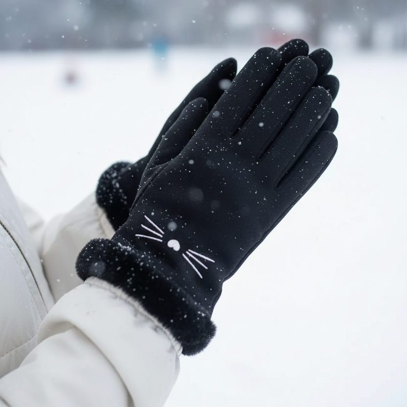 Cat Face Winter Gloves