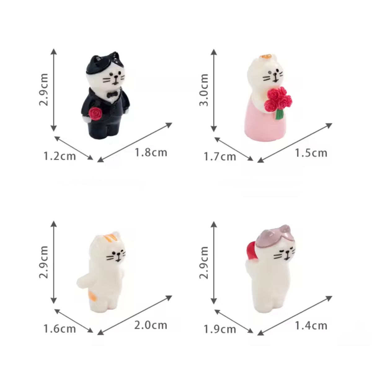 Mini Resin Wedding Cats