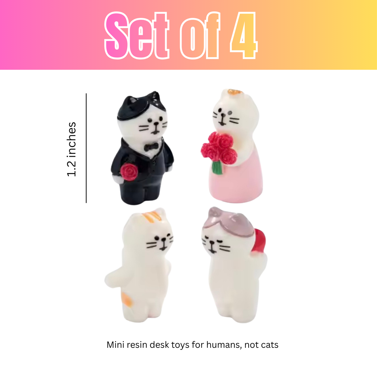 Mini Resin Wedding Cats