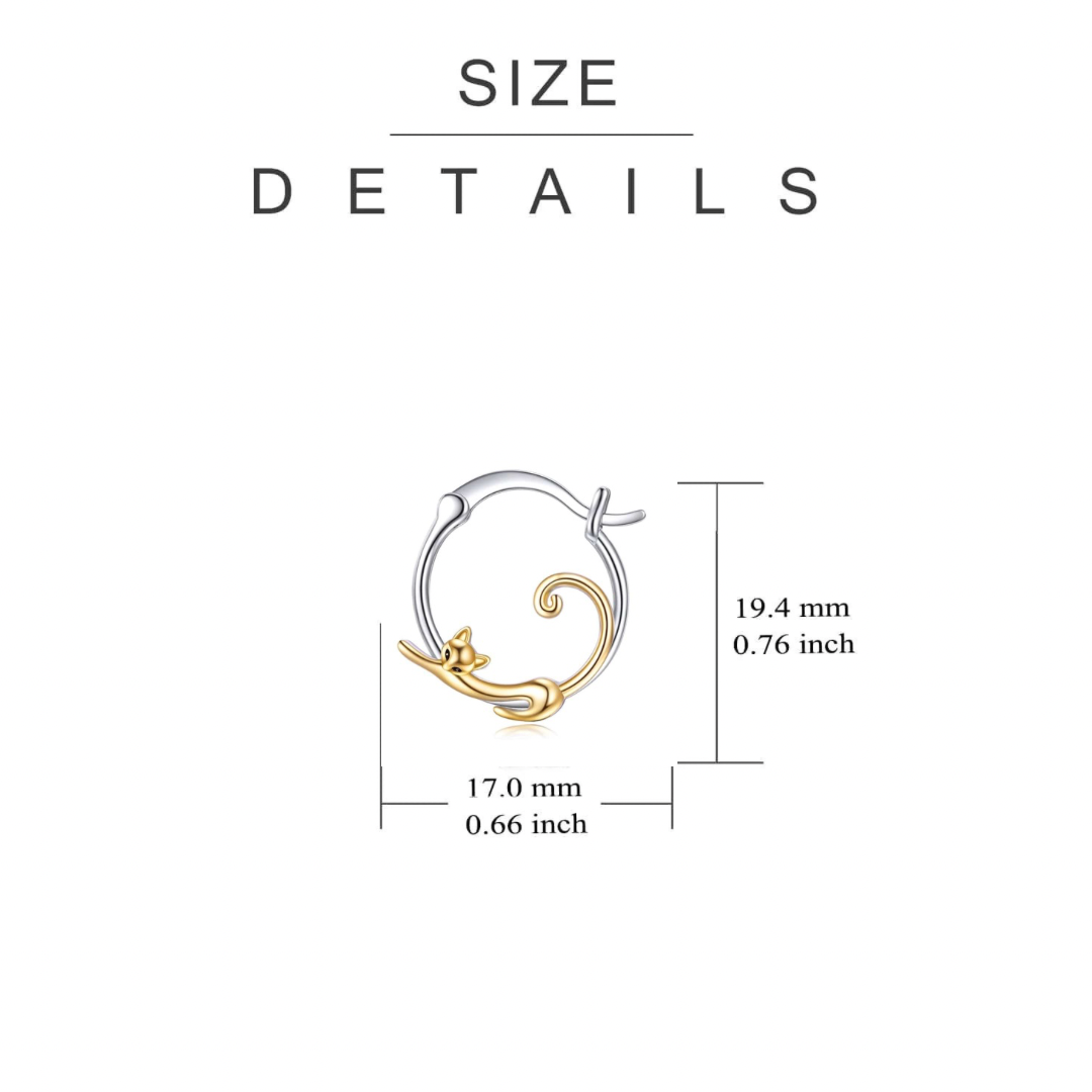 Small Hoop Cat Earrings