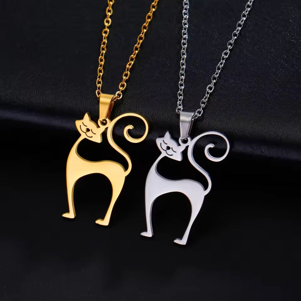 Atomic Cat Stainless Necklace | Gold or Silver