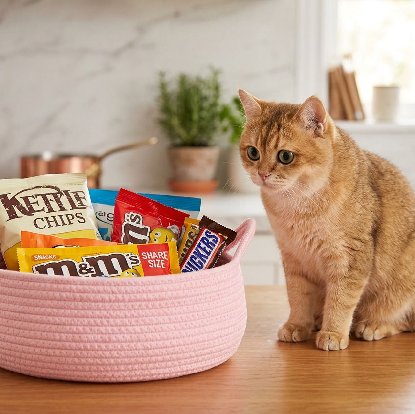 Cat Ear Cotton Rope Basket Bed