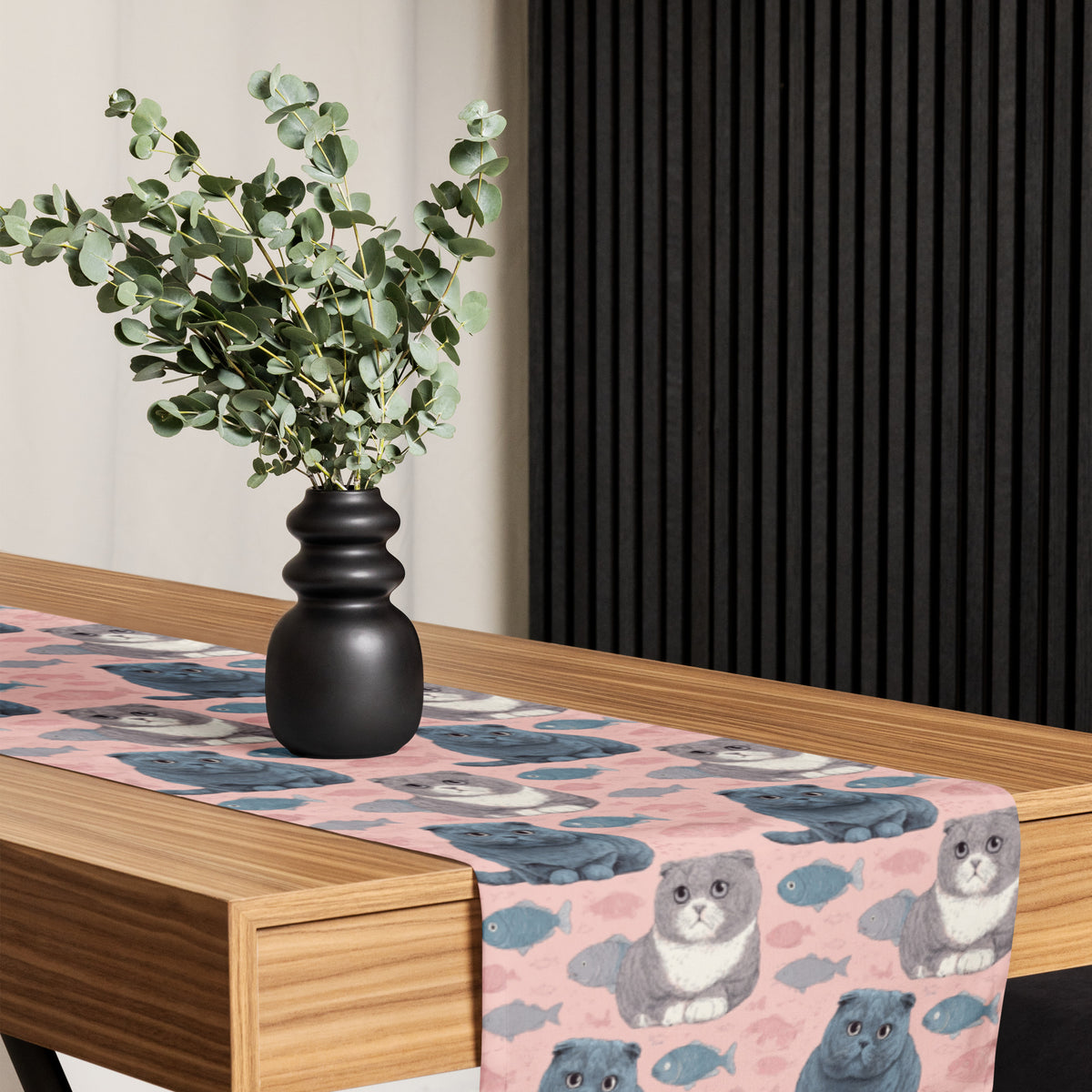 Table runner | Pink Scottish Fold Cats