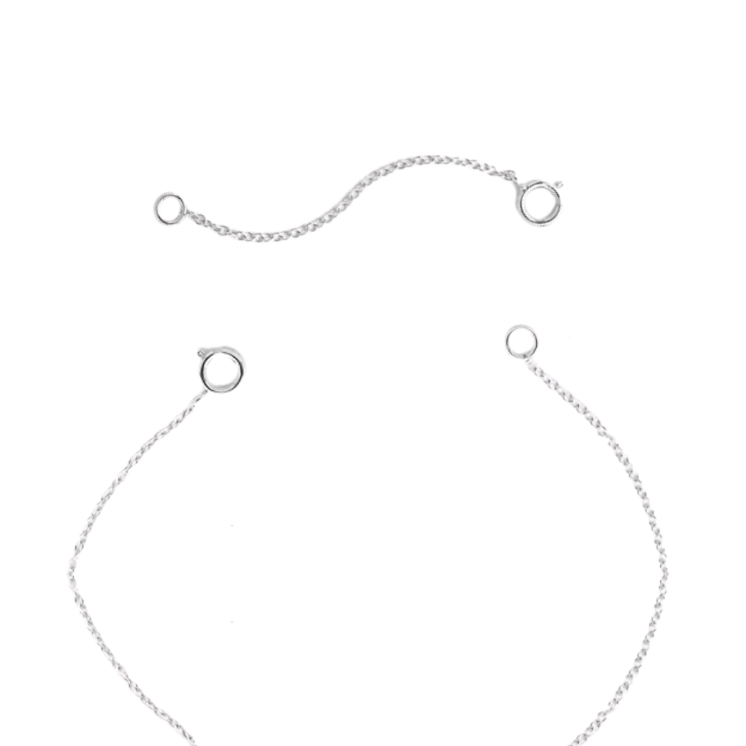 Necklace chain extenders featured on white background