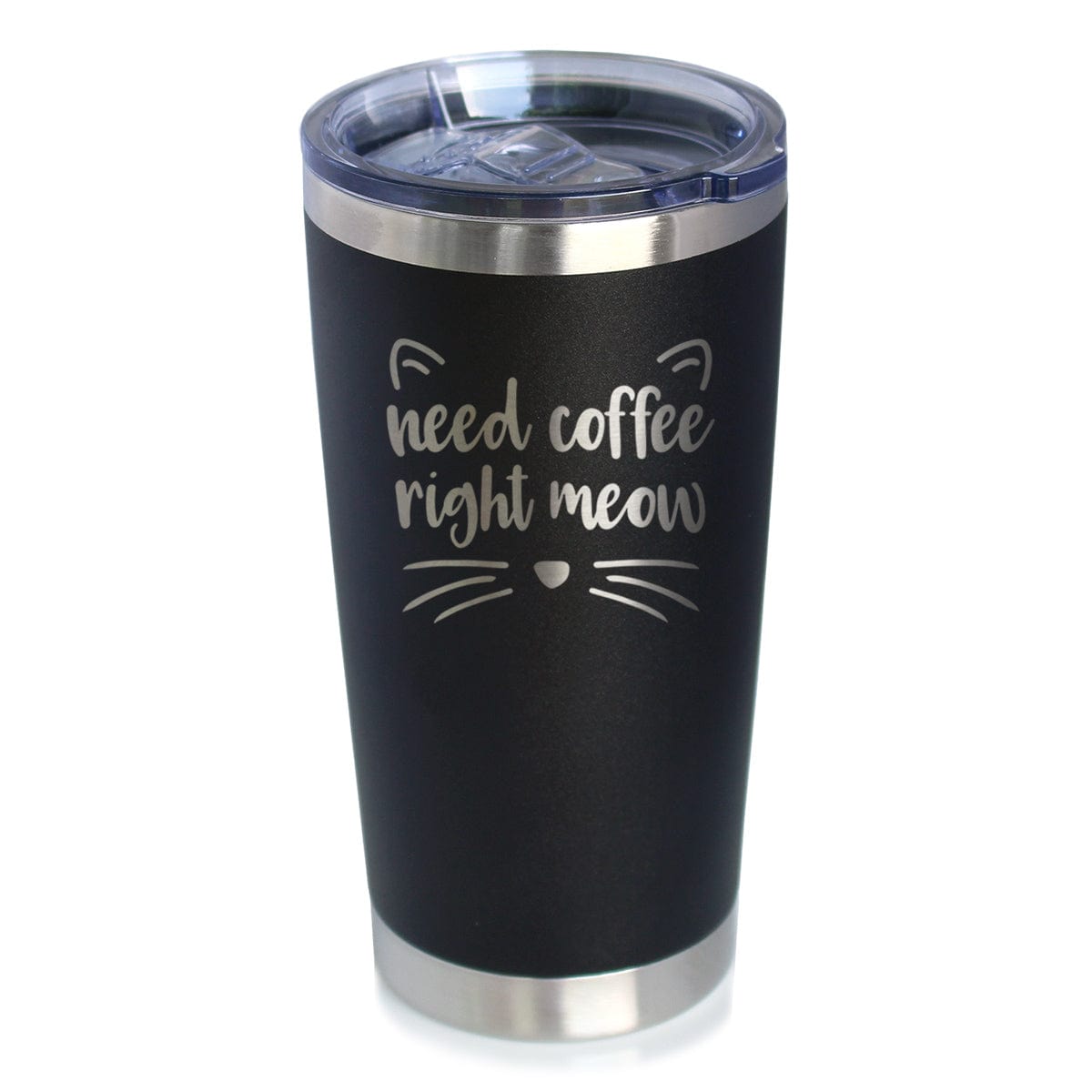 Need Coffee Right Meow - Insulated  Cat Themed Coffee Tumbler Cup with Sliding Lid