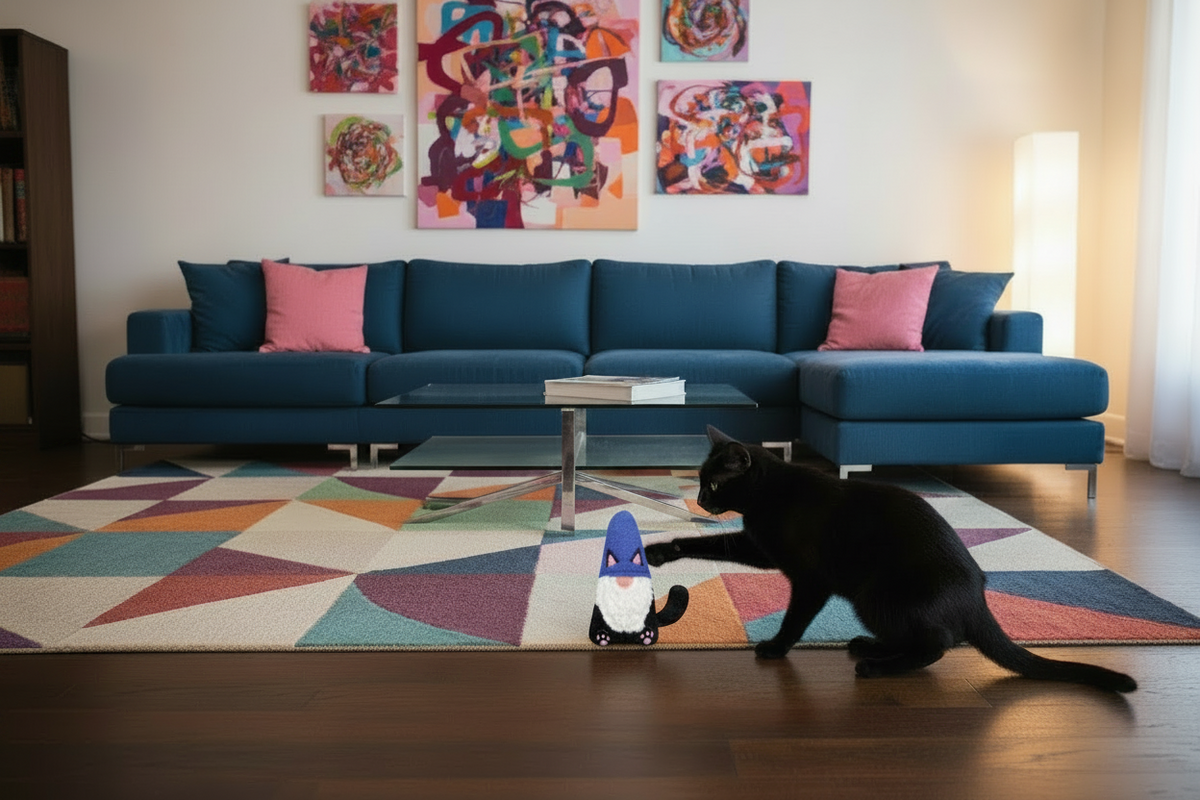 Black Cat Gnome Kicker Cat Toy