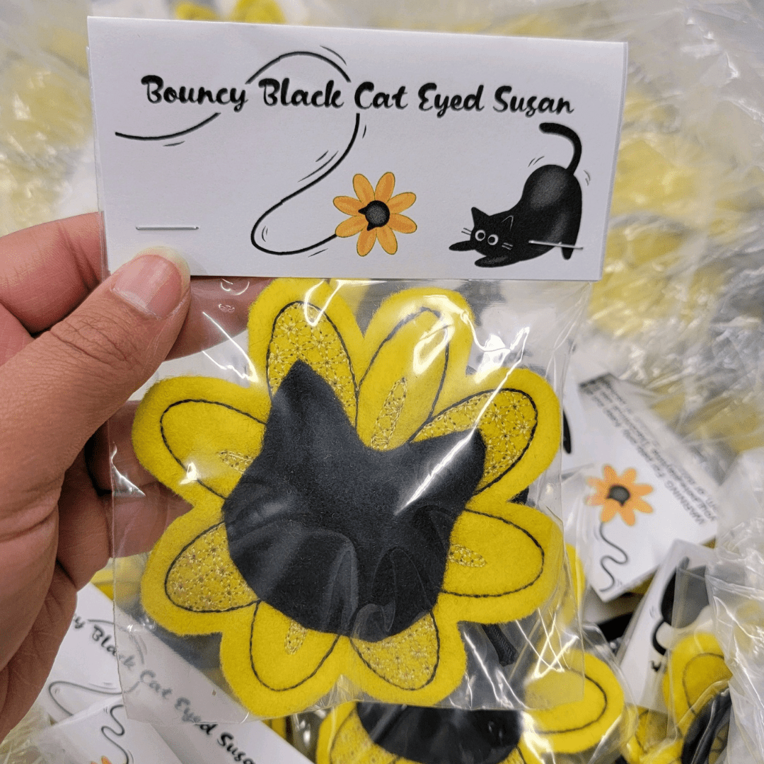Bouncy Black Cat-Eyed Susan Cat Toy