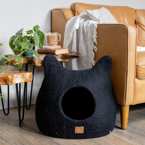 Night Black | Ear Style Cave Cat Bed