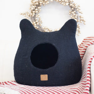 Night Black | Ear Style Cave Cat Bed