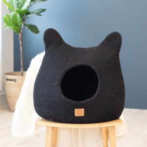 Night Black | Ear Style Cave Cat Bed