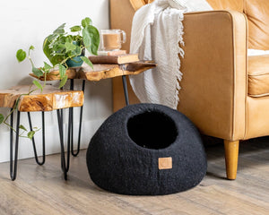 Night Black | Round Style Cave Cat Bed