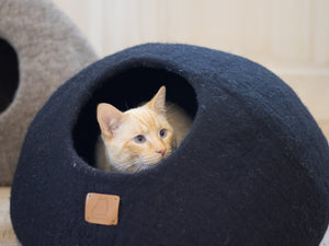 Night Black | Round Style Cave Cat Bed