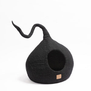 Night Black | Tail Style Cave Cat Bed