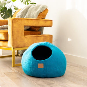 Ocean Blue | Round Style Cave Cat Bed