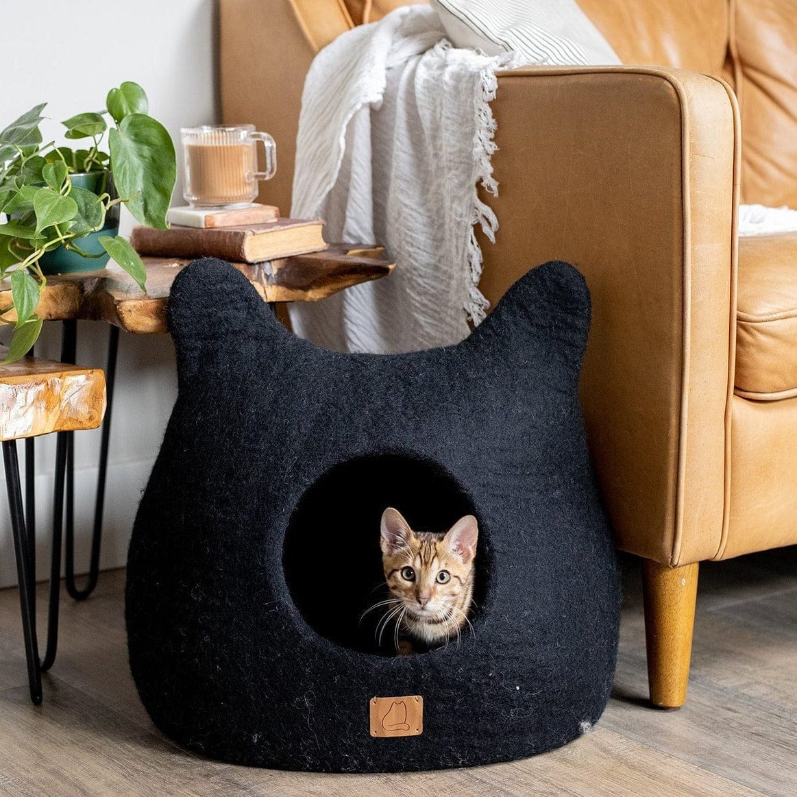 Night Black | Ear Style Cave Cat Bed