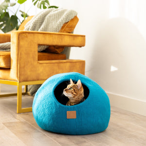 Ocean Blue | Round Style Cave Cat Bed