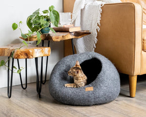 Stone Gray | Round Style Cave Cat Bed