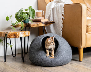 Stone Gray | Round Style Cave Cat Bed