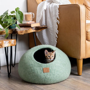 Eucalyptus Green | Round Style Cave Cat Bed