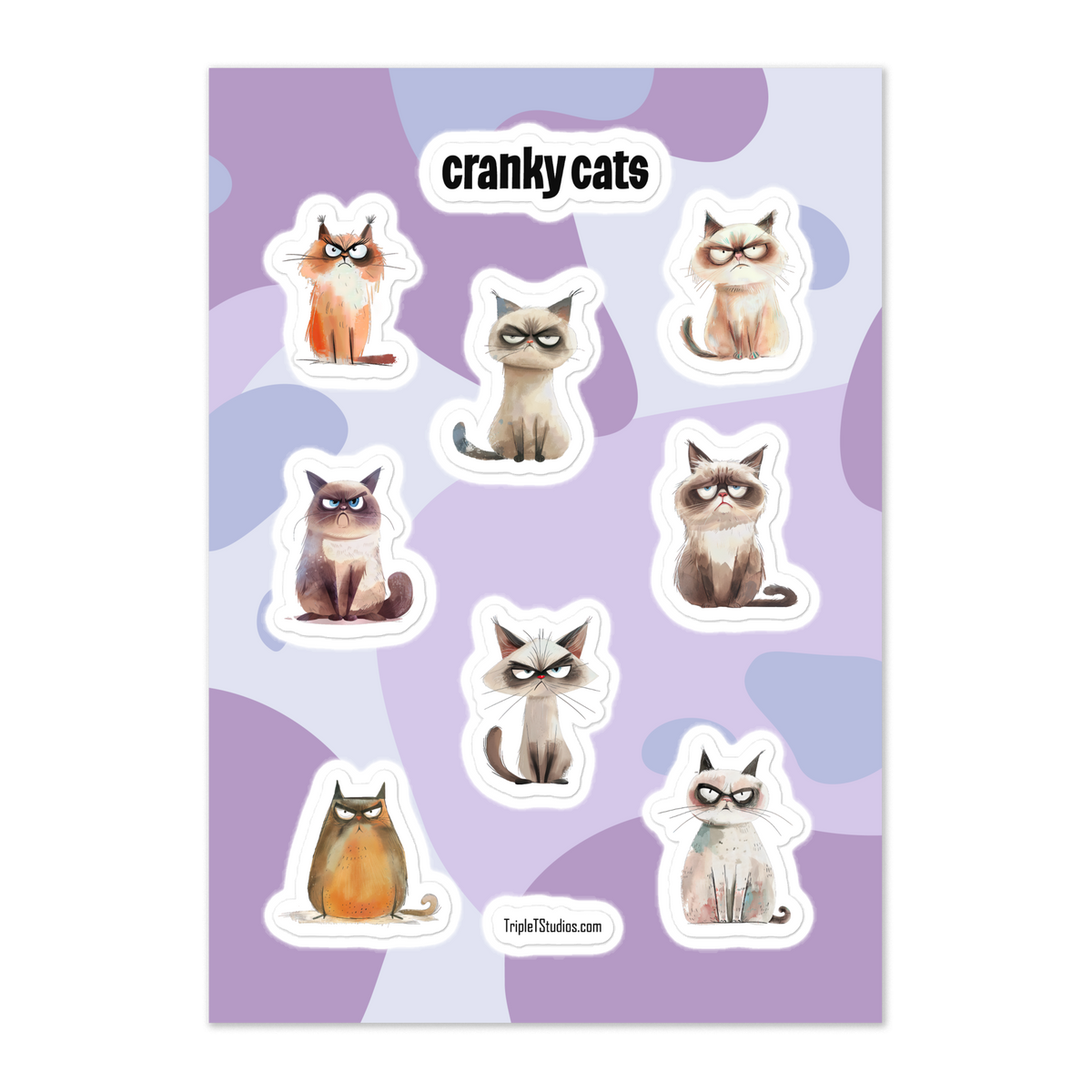 CRANKY CATS 1 | Sticker sheet