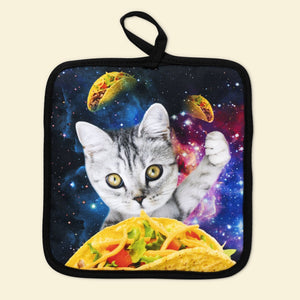 Galaxy Taco Cat Oven Mitts And Potholder Set