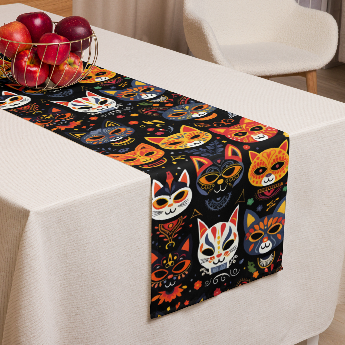 Table runner | Gatos del Dia de los Muertos