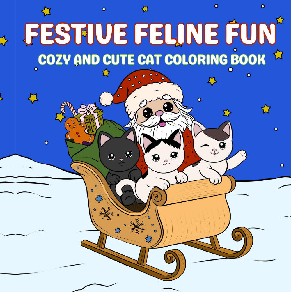 Festive Feline Fun Cat Coloring Book