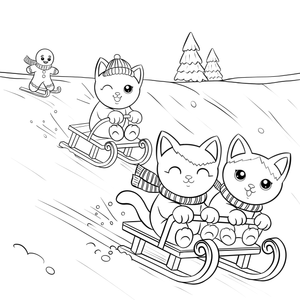 Festive Feline Fun Cat Coloring Book