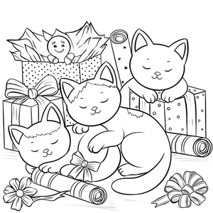 Festive Feline Fun Cat Coloring Book