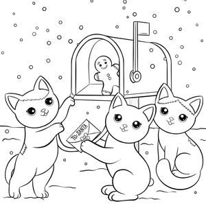 Festive Feline Fun Cat Coloring Book