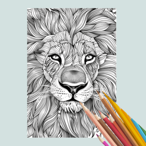 Relaxing Lion coloring page