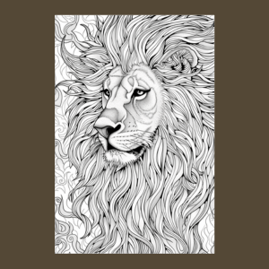 Relaxing Lion Pattern Coloring Page