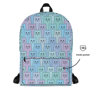 Cat-Themed Backpack | Happy Cat Blue