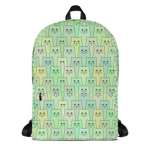 Cat-Themed Backpack | Happy Cat Green