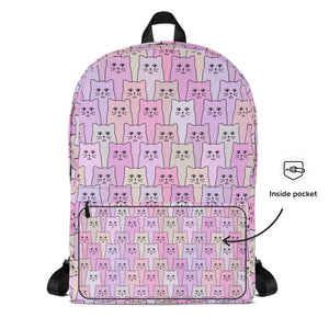 Cat-Themed Backpack | Happy Cat Purple