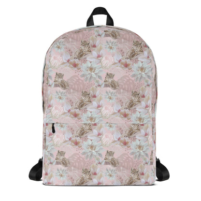 Leopard and Lotus Cat-Themed Backpack