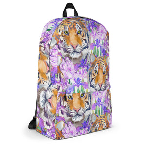 Tiger and Iris Cat-Themed Backpack