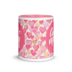 Cat Mug | Cat Mom with Hearts Design