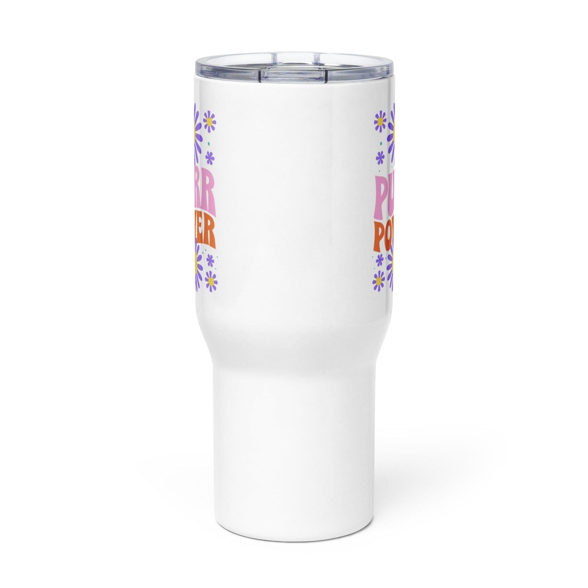 Purr Power Travel Mug. 25 oz side view