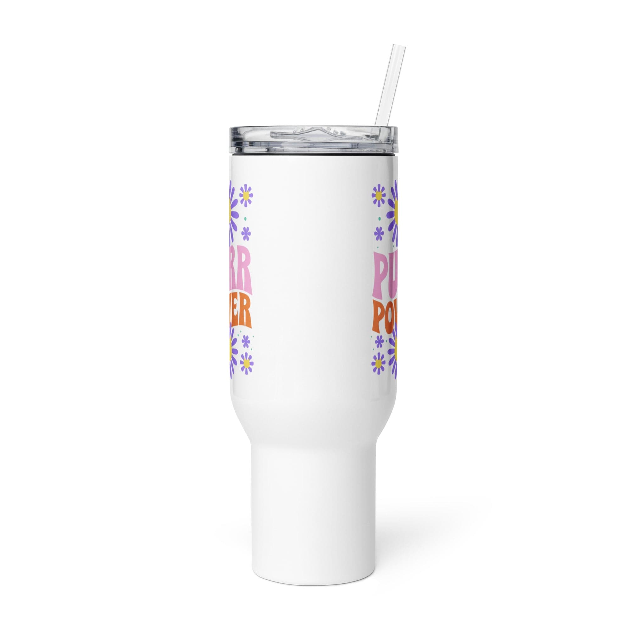 Purr Power Travel Mug. 40 oz side view
