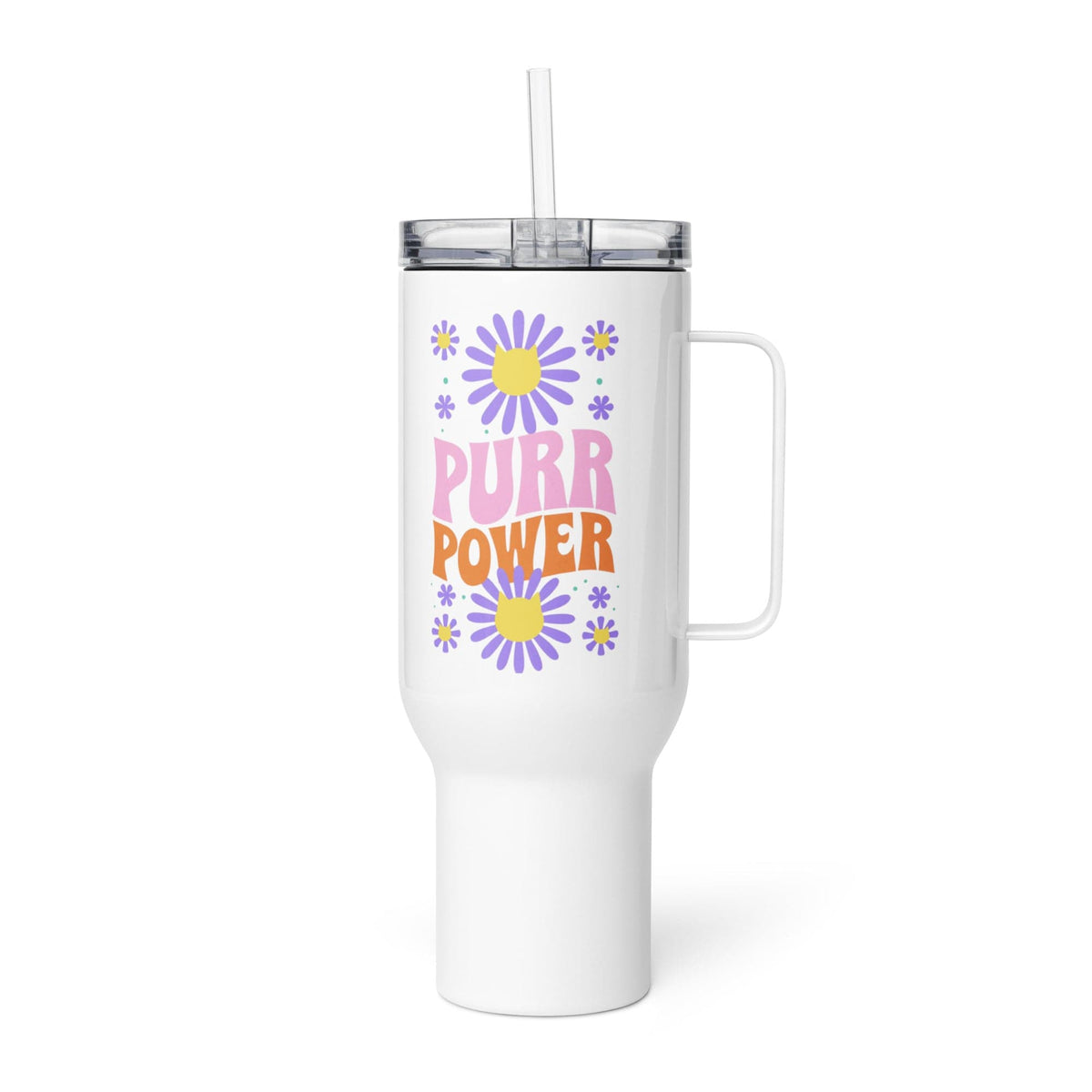 Purr Power Travel Mug 40 oz right handle