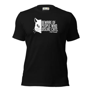 Beware of People Who Dislike Cats Black T-shirt